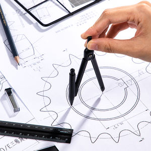 Deli 72152 Brújula de metal negro para el <span class=keywords><strong>examen</strong></span> de matemáticas para estudiantes con Mango antideslizante 192 piezas por juego de cartón - Product Image 4