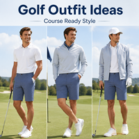 Shorts de golf pour hommes à imprimé géométrique bleu ciel personnalisé, bas de pantalon extensibles à séchage rapide, OEM ODM, étiquette privée, approvisionnement en gros
