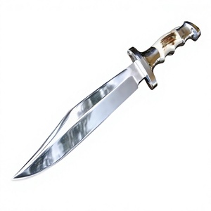 Handgefertigtes Bowie-Messer – Klinge aus D2-Stahl, Griff aus spanischem Hirschhorn, Lederscheide - Product Image 1
