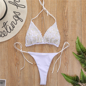 Bikini Blanco Perla al por Mayor con Logotipo Personalizado - Product Image 5
