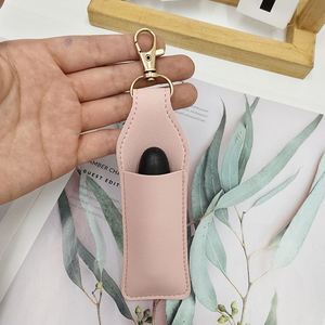 Estuche portátil de piel sintética para llavero, organizador individual de brillo labial y maquillaje para mujeres y niñas - Product Image 3