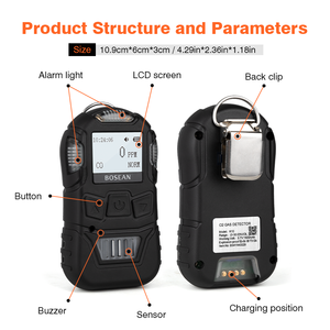 Bossean ATEX LCD display 2h2 monóxido de carbono co gás ozeno tester lp detector de gás Detector de gás ao ar livre - Product Image 5