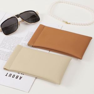 Soft PU Leather Eyeglass <b>Case</b> Travel Large Sunglasses Pouch Auto-closure Portable Reading <b>Glasses</b> Bag - Product Image 2