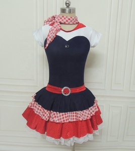 OEM New Wholesale Girl <strong>Dress</strong> Performance Dance Costume Tutu <strong>Dress</strong> Short Sleeve Leotard <strong>Cowgirl</strong> Denim Ruffle Ballet Tutu <strong>Dress</strong> - Product Image 3