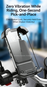 <span class=keywords><strong>Support</strong></span> de téléphone pour vélo amélioré avec verrouillage à une touche et anti-vibrations, universel pour vélos, motos et trottinettes électriques - Product Image 5