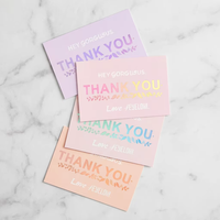 Cartes de remerciement personnalisées avec logo en or, impression offset personnalisée, cartes postales avec logo, cartes de remerciement professionnelles personnalisées