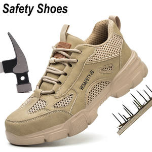 Hollow Breathable <b>Steel</b> Toe <b>Boots</b> Lightweight Safety <b>Work</b> Shoes Anti- - Product Image 1