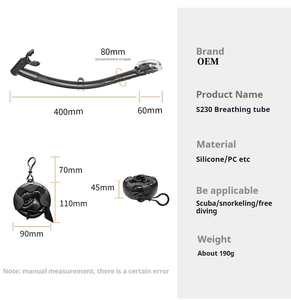 L'Europe et les États-Unis Offres Spéciales un <span class=keywords><strong>tuba</strong></span> en silicone de plongée semi-sec personnalisé pour la natation et la plongée - Product Image 4