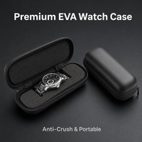 OEM ODM vente en gros boîtier de montre intelligente en cuir, coque rigide, matériau eva, boîtier de rangement de montre de luxe, étui de transport avec logo diy