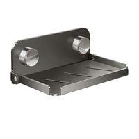 Support de téléphone pliable en acier inoxydable pour toilettes, sans perçage, à un seul niveau, style nordique, revêtement poudré