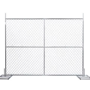 Clôture temporaire amovible en chaîne galvanisée avec base métallique pour barrière de sécurité extérieure - Product Image 1