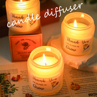 Bougie parfumée en verre givré personnalisée de luxe, vente en gros, bougie d'aromathérapie pour cadeau et décoration de la maison