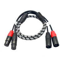Kabel Splitter XLR, 1M 2 Male ke 2 Female XLR Y, mikrofon Splitter 2 Male to 2 Female, kabel Audio untuk Speaker Mobil