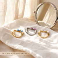Nouveau piercing segmenté Daith, nez ou septum, en argent ASTM-F136 G23 plaqué or 18 carats, motif chat mignon