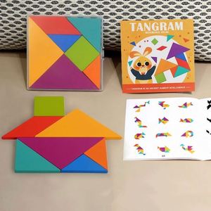 Jeu d'activités éducatives préscolaires Geo : Puzzle magnétique en bois, blocs Tangram à motifs, casse-tête géométrique, jouet éducatif - Product Image 3