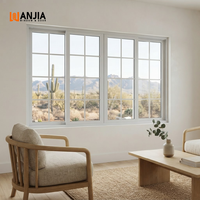 Ventanas Interiores Panorámicas de Vidrio Templado con Diseño de Rejilla, Ventanas Corredizas de UPVC Insonorizadas para Sala de Estar