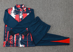 Traje de Entrenamiento de Poliéster/Nailon de Secado Rápido con Cremallera Completa, Estilo Retro, Manga Corta, Otoño Invierno, 24/25, Ropa de Fútbol de Clubes Europeos de París - Product Image 5