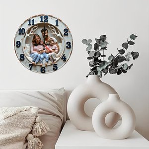 Round Wooden Wall <b>Clock</b> 25x25cm Quartz Silent Home Decoration <b>Clock</b> - Product Image 2