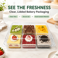 Boîtes en plastique PET transparent de bonne qualité pour croissants, pains, gâteaux roulés, pâtisseries et desserts