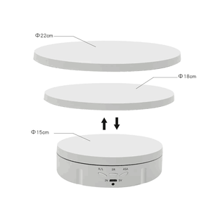 Plateau tournant électrique télécommandé 3-en-1 avec base rotative à 360 degrés pour présentoir de cosmétiques - Product Image 3