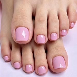 12 Cores 288 Peças Unhas Postiças Curtas Quadradas com Caixa Organizadora, Unhas Postiças Brilhantes Lisas para Pedicure e Manicure DIY em Férias - Product Image 2