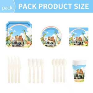 Platos de Papel de Dinosaurio DAMAI, Decoraciones Desechables para Fiesta de Dinosaurios, Suministros para Fiestas, Vajilla para Fiesta de Cumpleaños, Juego para 8 Personas - Product Image 4