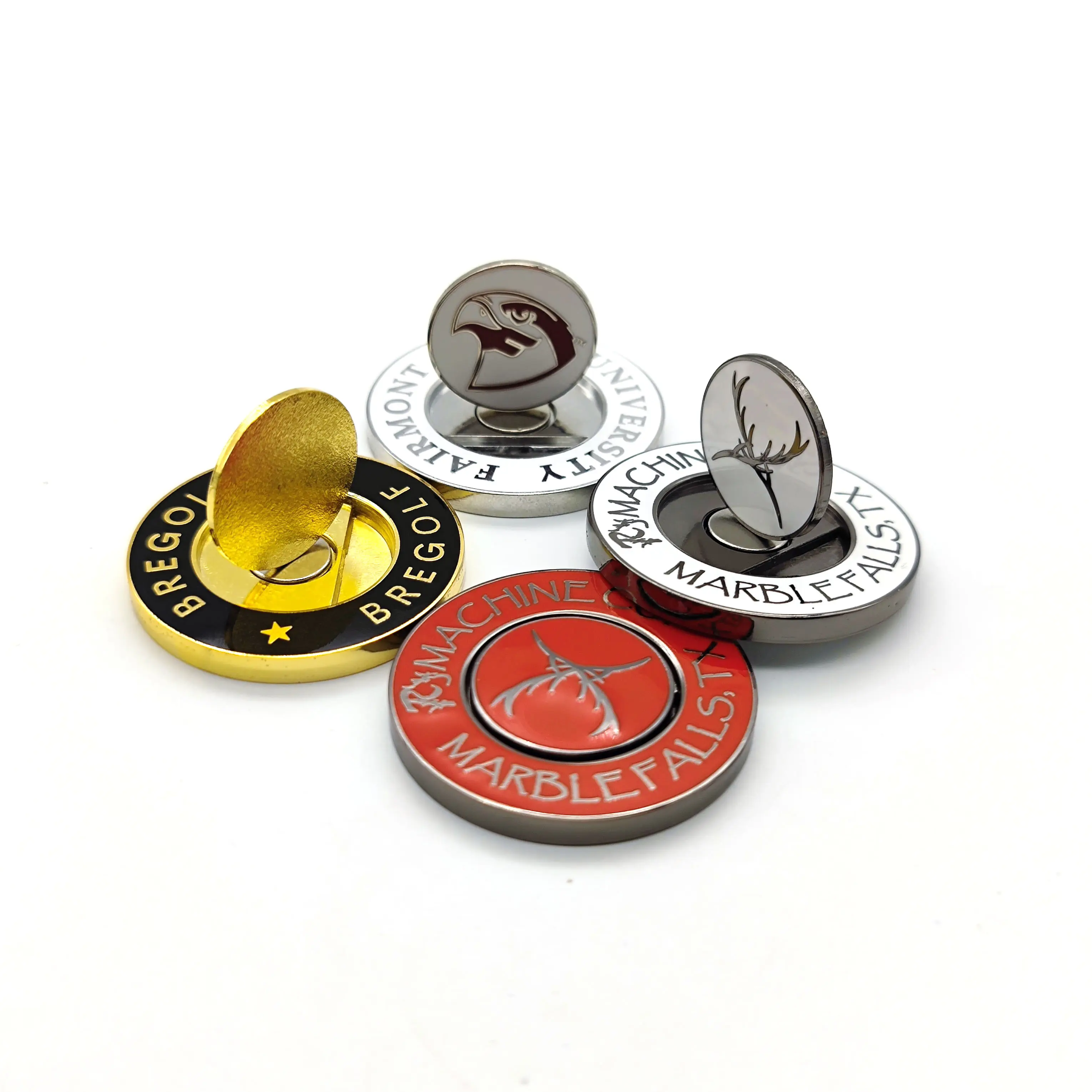 Promotional Custom Logo Tournament Golf Club Ball marker Removable ball coin with Magnetic