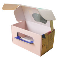 Boîte d'emballage pour biscuits personnalisée, boîte de boulangerie imprimée, emballage en carton pour biscuits avec poignée et fenêtre