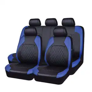 Fundas universales de cuero PU para asiento de coche, funda de asiento de airbag completa adecuada para coches