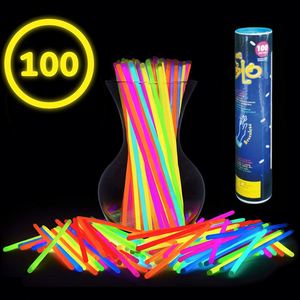 ชุดแท่งไฟเรืองแสงแบบใหม่ 100 ชิ้น อุปกรณ์จัดปาร์ตี้ กำไลข้อมือ LED สำหรับงานเทศกาล งานแต่งงาน ตกแต่งวันเอพริลฟูลส์ - Product Image 1