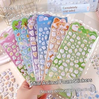 Mini autocollants 3D animaux bulles, matériaux pour autocollants de planificateur DIY, décoration de la vie quotidienne, autocollants PVC dessin animé