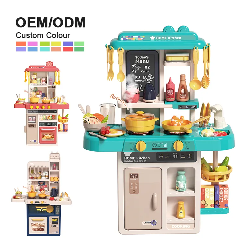 Leemook wholesale 63/78/88cm children play house toys family kids kitchen toys cooking simulation table kitchen set toys