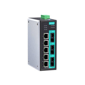 Switch Ethernet Industrial Moxa EDS-408A-3S-SC de 8 Puertos para Redes Empresariales, Montaje en Riel DIN - Product Image 1