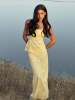 Ensemble Robe Cami Femme Printemps-Été Personnalisé avec Haut à Bretelles Cintrée à la Taille et Jupe Longue Sirène