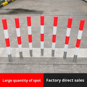 Barriere Stradali Retrattili in Plastica con Inserimento Diretto nel Suolo, Dissuasori Stradali Prefabbricati in Acciaio Zincato Anti-Collisione con Luce Riflettente - Product Image 2