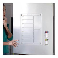 Calendario y Planificador Magnético Acrílico Spark para Refrigerador con Pizarra Transparente de Borrado en Seco de 3 mm de Grosor, Juego de Varias Piezas para el Regreso a Clases