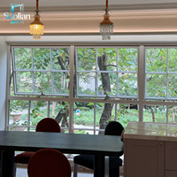 Ventana Abatible de Aluminio de Estilo Francés de Lujo con Vidrio Templado para Fachadas Residenciales Elegantes