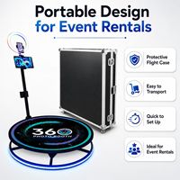 Plateforme rotative automatique pour photomaton 360° de 40 pouces avec anneau lumineux RVB et télécommande