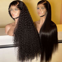 Perruque frontale HD transparente sans colle pour femmes noires, cheveux humains vierges vietnamiens à cuticules alignées, ondulations profondes, personnalisable, vente en gros