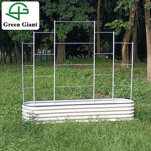 Treillis de jardin surélevé Huizhou Green Giant pour plantes grimpantes H4 Blanc, pergola pour plantes grimpantes pour jardinière surélevée en métal - Product Image 1