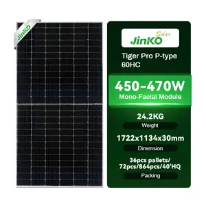 Jinko — panneau solaire efficace en 445 silicium, module PV, nettoyage de panneau solaire, 450w, 455w, 460w, 465w