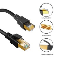 Câble Ethernet Cat 8 haute vitesse personnalisé 40 Gbps Câble LAN RJ45 Câble réseau S/FTP Câble de raccordement en cuivre pur