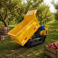 Mini chariot de transport sur chenilles en caoutchouc de 0,8 à 1,0 tonne, moteur diesel, non basculant, pour travaux de jardinage et de construction
