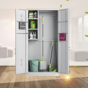 <span class=keywords><strong>Armadio</strong></span> Porta Attrezzi in Acciaio Verniciato a Polvere per Pulizie, Uso Domestico, Balcone, Supermercato o Seminterrato - Product Image 3