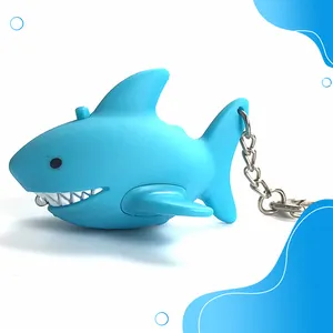 LED Cartoon Animal Keychain Flash Light With Shark Shape