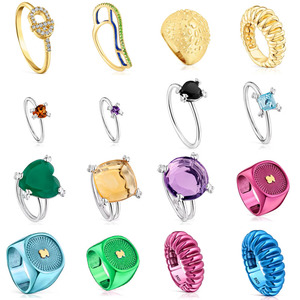 Anillos de banda ancha con motivos esculpidos de Touses Bulk Supply, anillos de diseño de lujo, joyería fina, anillos llamativos para boutiques de joyería de alta gama - Product Image 1