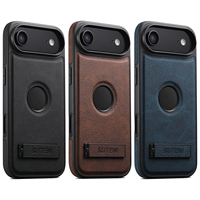 Coque de téléphone SUTENI pour iPhone 18 Pro Max avec support magnétique, chargement sans fil, finition givrée, aspect cuir de luxe, compatible 17 16 Plus 15 14 13 12