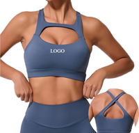 Soutien-gorge de sport simple en Spandex/Nylon, respirant, anti-humidité, écologique, à découpe dorsale, maintien élevé, grande taille, personnalisé FH