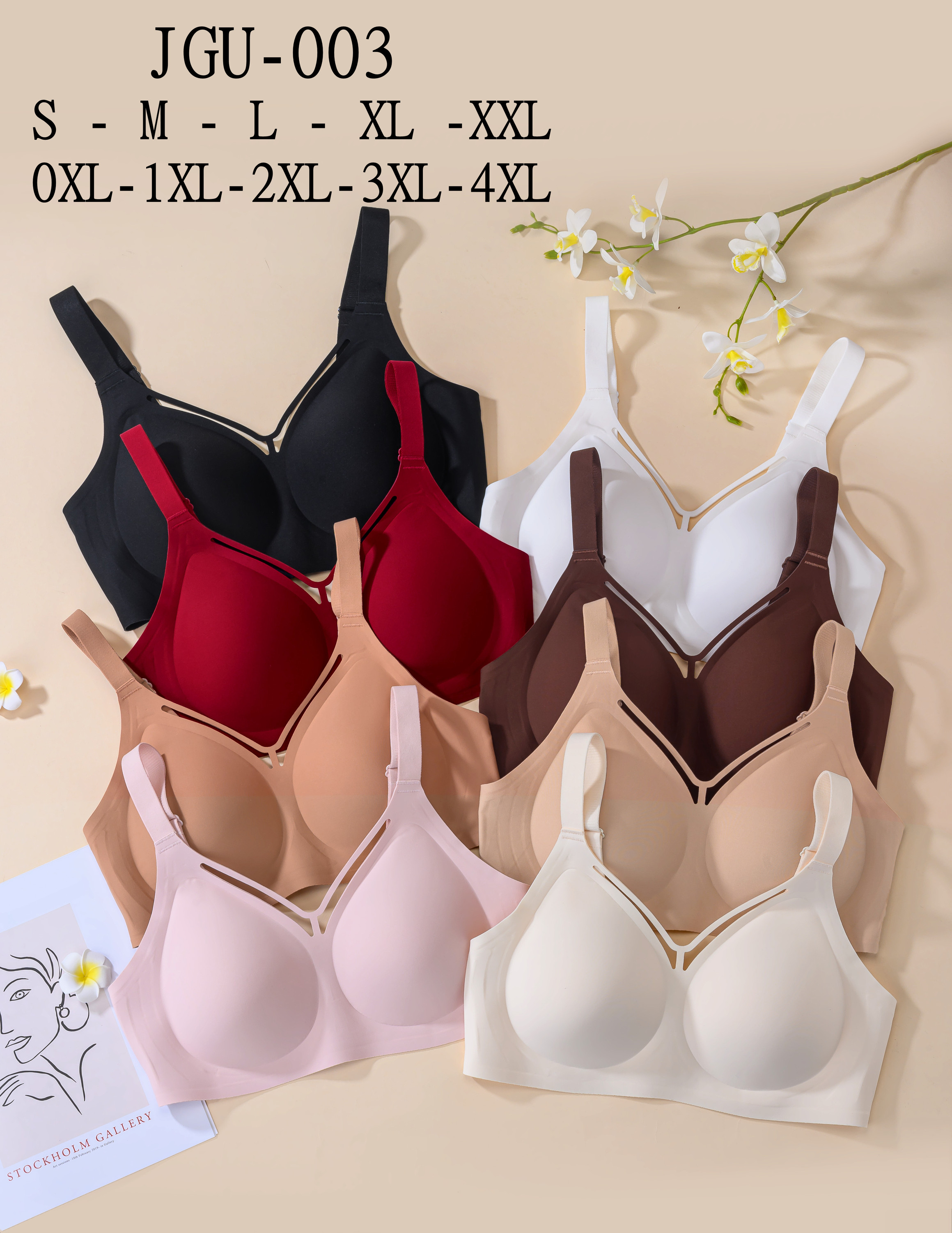 Women's Wireless Push Up Bra For Older Women, Full Coverage Seamless Supportive Back Smoothing T-Shirt Bra