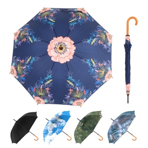 Windproof Promotional 23 25 Inch Straight <b>Umbrella</b> J Curved for Heavy Rain Strong Wind <b>Umbrella</b> - Product Image 2